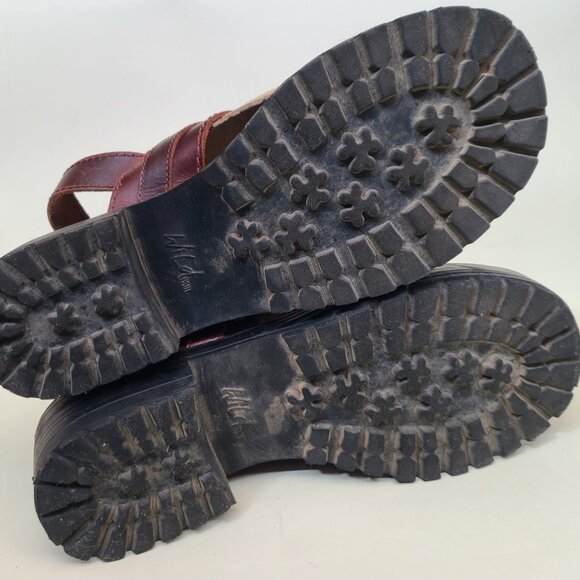 Vtg 90's Y2K Wild Pair Lug O Ring Brown Leather Sandals - Picture 7 of 16